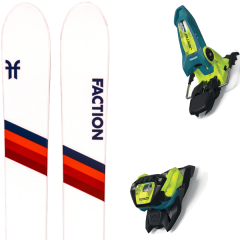comparer et trouver le meilleur prix du ski Faction Alpin candide 5.0 + jester 18 pro id teal/flo-yellow blanc sur Sportadvice
