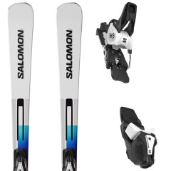 comparer et trouver le meilleur prix du ski Salomon E addikt + mi12 gw f80 white blanc / noir / bleu sur Sportadvice