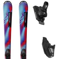 comparer et trouver le meilleur prix du ski Salomon Qst s + c5 gw j75 pastel neon blue 3/poppy red/black rouge / bleu / violet sur Sportadvice