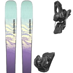 comparer et trouver le meilleur prix du ski Salomon Stance w 88 black/chive blossom/aquatic + violet / vert / noir sur Sportadvice