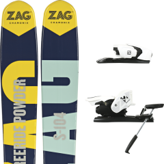 comparer et trouver le meilleur prix du ski Zag Slap 104 18 + z12 b90 white/black 19 sur Sportadvice