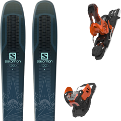 comparer et trouver le meilleur prix du ski Salomon Qst lux 92 darkblue/blue + warden 11 orange/black l90 sur Sportadvice