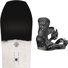 comparer et trouver le meilleur prix du snowboard Ride Mtnpig 19 + highlander black / oil green 20 sur Sportadvice
