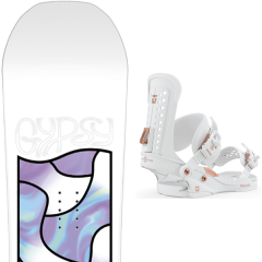 comparer et trouver le meilleur prix du snowboard Salomon Gypsy 20 + wos trilogy white 20 sur Sportadvice